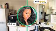 Young SA woman shows before-and-after of redecorated 1-room apartment, Mzansi loves it: "Beautiful progress"