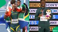 How much Simbine made after finishing third in 60m race at World Athletics Indoor Championships
