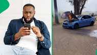 "Basebenzile abafana": BMW catches alight at groove, Mzansi men praised for putting out fire