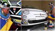 Artist Esther Mahlangu, 81, paints tribal art on a car, photos show amazing work