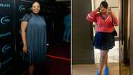 'Celebrity Game Night' host Anele Mdoda shows off massive weight loss while working on slim figure in the gym, SA reacts: "Your body is well trimmed"