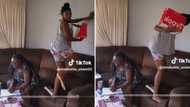 Girl brings groove at home by dancing to amapiano on the couch, her unbothered mother has SA peeps busting