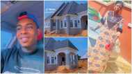 "All for you mama": Young man builds 5 bedroom house with elaborate roof in video, makes his family proud