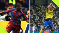 Samuel Eto'o celebrates like Ronaldo after nailing crossbar challenge: "Siuu"