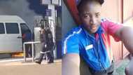 Petrol attendant jumps into flaming car to save car and petrol station