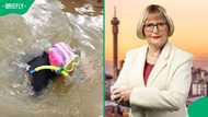 "I wonder if there are fish in here": Helen Zille swims in 3-year-old Johannesburg pothole