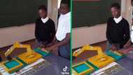 South African Grade 7 pupils build hydraulic excavator model, school project garners praise on TikTok