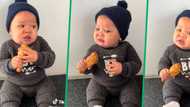Adorable baby tries KFC for 1st time in Video, Mzansi cracks up at facial expression: “Life after milk”