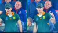 Springbok fan's stiff dance moves at rugby match go viral, South Africans amused: "Bro enjoyed himself"