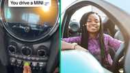 Woman driving Mini Cooper compares it to flying airplane, TikTok video amuses Mzansi