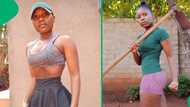 Village girl with toned body shows off fitness routine using household items, sparks love and criticism