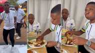 Hungry man wolfs down hearty meal after energetic dance at wedding, Mzansi has jokes, "How to eat at your ex's wedding"