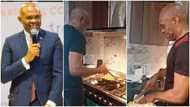 Billionaire Tony Elumelu enters kitchen to cook yam & sauce for himself, his video wows many