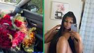 Woman showered with flowers by boyfriend after a rough day at work, viral video sparks envy