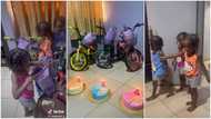 Loving mother buys 3 different cakes and bicycles for her triplets' birthday, heartwarming video goes viral