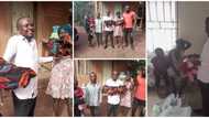 Reactions as man stuns lady who delivered twins, drives her home after paying hospital bills, splashes cash