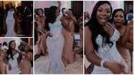 Cubana bridesmaids: Reactions as pretty bride storms wedding with bridal train raining cash on her in video