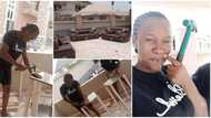 Gorgeous lady makes nice furniture, impresses many on with her carpentry skills