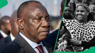 President Cyril Ramaphosa dances with Maskandi star Khuzani Mpungose in America, SA reacts