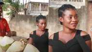 Young lady says she's unashamed to help her man sell coconut on the street