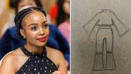 Lady gives mom a rough sketch design to make an outfit, Mzansi impressed with momma’s outstanding execution