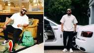 Cassper Nyovest shares adorable snap of his son, Mzansi can't believe Khotso can stand upright already