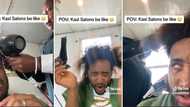 Man has Mzansi crying over hilarious Kasi salon experience TikTok video: “The dryer on your scalp”