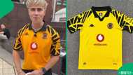 A man reacted as the Kaizer Chiefs jersey appeared overseas, sparking fan pride
