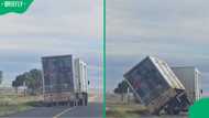 "Why not just park?": Mzansi stunned as gale-force winds flip trucks in the Western Cape
