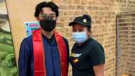 Graduate appreciates woman who fed him in school for 4 years, makes their photo together his favourite