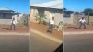 Lol: Hilarious video shows pupil stopping to bust a move but he's late for school