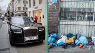 R18 million Twilight Purple Rolls-Royce Spectre snapped beside a poor woman, SA debates