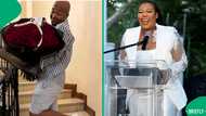 Video of Anele Mdoda's husband Bonelela "Buzza" James crying at their wedding splits Mzansi