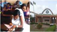 Lady causes stir on campus as she shows up for her exam in wedding gown, peeps want to know more