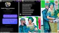 Couple who met on Facebook get married, screenshots of their 1st chat showed the lady DMed him