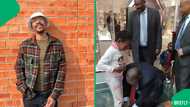 "He demonstrates care": Cyril Ramaphosa ties young girl's shoelaces, humble moment moves SA