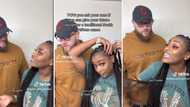 Mzansi woman married to US man tries to get him to say traditional name, video has people lol