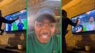 Man hilariously anoints Bafana Bafana team on TV screen ahead of AFCON quarter-final in TikTok video