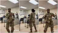 Lady in US Army dances like pro inside office, video showing her shaking waist & moving hands goes viral