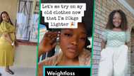 Gorgeous South African babe loses 20kgs, tries on old clothes in TikTok video, wows Mzansi with results