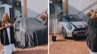 TikTok video of Pretoria graduate rewarded with a Mini Cooper for degree achievement