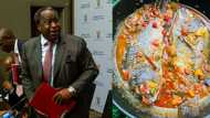 Tito Mboweni causes ruckus online with pic of fish meal, peeps don't think it's his: "You got a gf, Ntate Tito?"