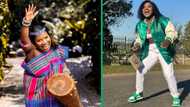 Makhadzi's English runs away in hilarious video and leaves fans chuckling: "She must just leave it"