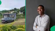 Mzansi divided over man's expensive VW Polo and 1-room shack as he shows off humble home