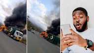 Heroic truck driver saves the day by detaching from burning trailer in viral video: "Give him a Bell's"
