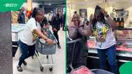 Trolley dash winner fills shopping cart with meat, SA loves it: "Understood the assignment"