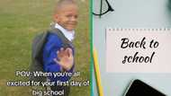 Back to school: Little boy puts up a fight on first day: "Hai shame man"