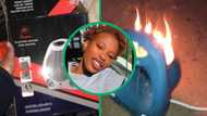 TikTok video of woman's fan heater catching fire has Mzansi laughing at Takealot purchase: "Darling is it safe?"