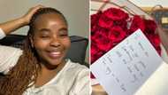 Lady shares pictures of huge bouquet of roses she received from “guy in the DMs”, mystery has people hooked