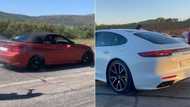 Lol: BMW smokes Porsche in drag race, driver left completely speechless, Mzansi in stitches